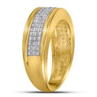 Exquisite Brilliance: 10kt Yellow Gold Men's Diamond Wedding Band product Side View from Splendid Jewellery
