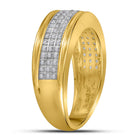 Exquisite Brilliance: 10kt Yellow Gold Men's Diamond Wedding Band - Splendid Jewellery