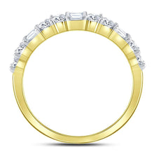 Load image into Gallery viewer, Exquisite Brilliance | 10kt Yellow Gold Womens Baguette Round Diamond Band Ring 1/2 Cttw - Splendid Jewellery