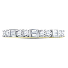 Load image into Gallery viewer, Exquisite Brilliance | 10kt Yellow Gold Womens Baguette Round Diamond Band Ring 1/2 Cttw - Splendid Jewellery
