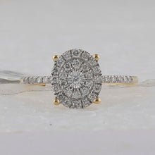 Load image into Gallery viewer, Exquisite Brilliance: 10kt Yellow Gold Womens Round Diamond Oval Cluster Ring 1/3 Cttw - Splendid Jewellery