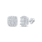 Exquisite Brilliance: 14kt White Gold Princess Diamond Square Earrings - Splendid Jewellery
