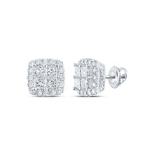 Load image into Gallery viewer, Exquisite Brilliance: 14kt White Gold Princess Diamond Square Earrings - Splendid Jewellery