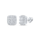 Exquisite Brilliance: 14kt White Gold Princess Diamond Square Earrings - Splendid Jewellery