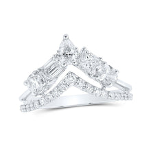 Load image into Gallery viewer, Exquisite Brilliance: 14kt White Gold Womens Princess Diamond Fashion Ring - Splendid Jewellery