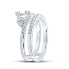 Exquisite Brilliance: 14kt White Gold Womens Round Diamond Crown Wrap Enhancer Wedding Band 1/2 Cttw - Splendid Jewellery