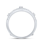 Exquisite Brilliance: 14kt White Gold Womens Round Diamond Crown Wrap Enhancer Wedding Band 1/2 Cttw - Splendid Jewellery