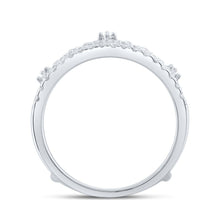 Load image into Gallery viewer, Exquisite Brilliance: 14kt White Gold Womens Round Diamond Crown Wrap Enhancer Wedding Band 1/2 Cttw - Splendid Jewellery