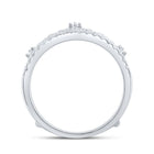 Exquisite Brilliance: 14kt White Gold Womens Round Diamond Crown Wrap Enhancer Wedding Band 1/2 Cttw - Splendid Jewellery