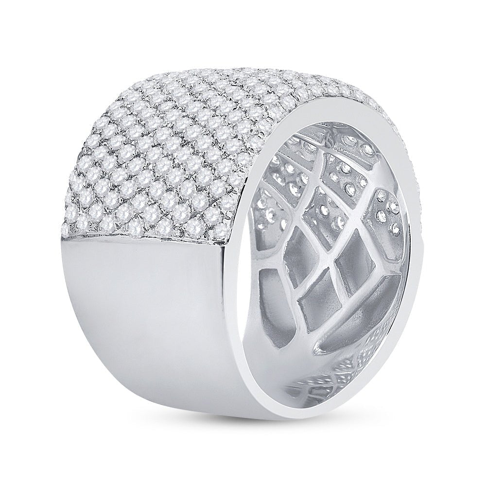 Exquisite Brilliance | 14kt White Gold Women's Round Diamond Pave Band Ring 2 - 1/4 Cttw - Splendid Jewellery