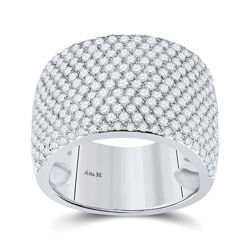 Exquisite Brilliance | 14kt White Gold Women's Round Diamond Pave Band Ring 2 - 1/4 Cttw - Splendid Jewellery