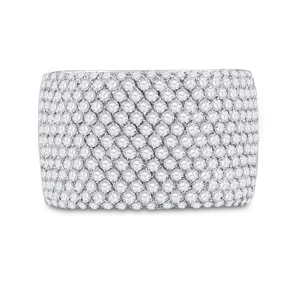 Exquisite Brilliance | 14kt White Gold Women's Round Diamond Pave Band Ring 2 - 1/4 Cttw - Splendid Jewellery