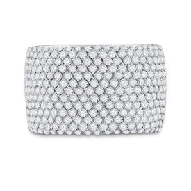 Exquisite Brilliance | 14kt White Gold Women's Round Diamond Pave Band Ring 2 - 1/4 Cttw - Splendid Jewellery