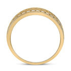 Exquisite Brilliance: 14kt Yellow Gold Mens Diamond Wedding Braid Inlay Band Ring - Second Side View