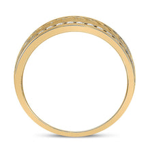 Load image into Gallery viewer, Exquisite Brilliance: 14kt Yellow Gold Mens Diamond Wedding Braid Inlay Band Ring - Splendid Jewellery