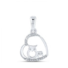 Exquisite Diamond Owl Heart Pendant in 10kt White Gold - Splendid Jewellery