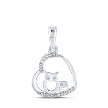 Load image into Gallery viewer, Exquisite Diamond Owl Heart Pendant in 10kt White Gold - Splendid Jewellery
