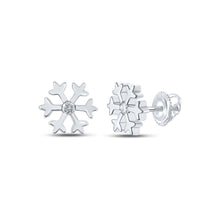 Load image into Gallery viewer, Exquisite Diamond Snowflake Earrings in 10kt White Gold - Splendid Jewellery