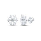 Exquisite Diamond Snowflake Earrings in 10kt White Gold - Splendid Jewellery