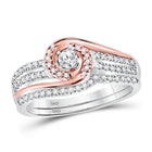 Exquisite Elegance: 10kt Two-tone Gold Diamond Bridal Wedding Ring Band Set - Alternate view 1 from Splendid Jewellery