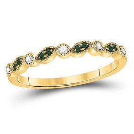Exquisite Emerald and Diamond Stackable Band Ring - Splendid Jewellery
