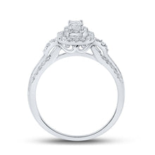 Load image into Gallery viewer, Exquisite Emerald Brilliance: 14kt White Gold Womens Diamond Fashion Ring 1/2 Cttw - Splendid Jewellery