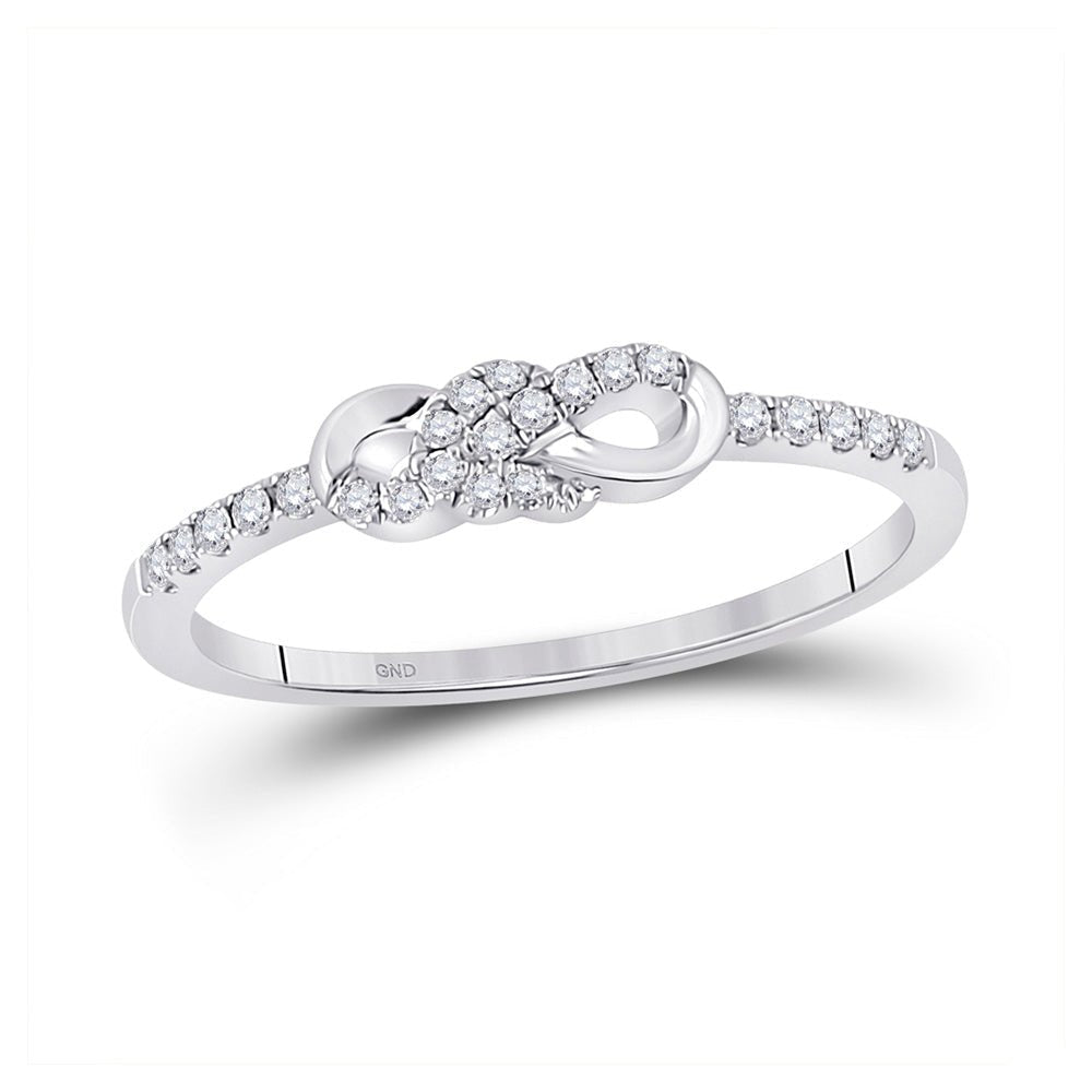 Exquisite Knot of Brilliance: 10kt Yellow Gold Diamond Stackable Band Ring - Splendid Jewellery
