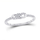 Exquisite Knot of Brilliance: 10kt Yellow Gold Diamond Stackable Band Ring - Splendid Jewellery