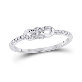 Exquisite Knot of Brilliance: 10kt Yellow Gold Diamond Stackable Band Ring - Splendid Jewellery