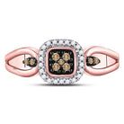 Exquisite Rose Gold Brown Diamond Cluster Ring - Splendid Jewellery