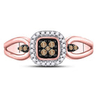 Exquisite Rose Gold Brown Diamond Cluster Ring - Splendid Jewellery