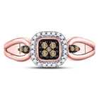 Exquisite Rose Gold Brown Diamond Cluster Ring Front View from Splendid Jewellery