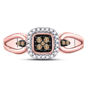 Exquisite Rose Gold Brown Diamond Cluster Ring - Splendid Jewellery