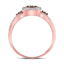 Load image into Gallery viewer, Exquisite Rose Gold Brown Diamond Cluster Ring Top View from Splendid Jewellery