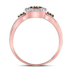 Exquisite Rose Gold Brown Diamond Cluster Ring Top View from Splendid Jewellery