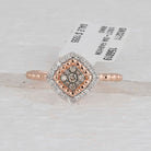 Exquisite Rose Gold Brown Diamond Offset Square Ring - Splendid Jewellery