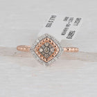 Exquisite Rose Gold Brown Diamond Offset Square Ring - Splendid Jewellery