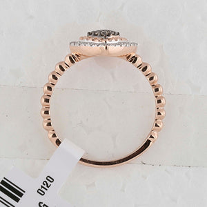 Exquisite Rose Gold Brown Diamond Offset Square Ring - Splendid Jewellery