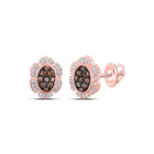 Exquisite Rose Gold Brown Diamond Oval Earrings: A Captivating Jewelry Masterpiece - Splendid Jewellery