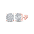 Exquisite Rose Gold Diamond Cluster Earrings - A Dazzling Display of Brilliance - Splendid Jewellery