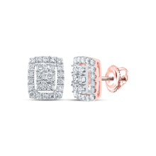Load image into Gallery viewer, Exquisite Rose Gold Diamond Cluster Earrings: Captivating Brilliance and Timeless Elegance - Splendid Jewellery