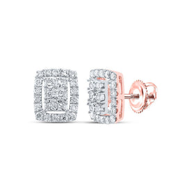 Exquisite Rose Gold Diamond Cluster Earrings: Captivating Brilliance and Timeless Elegance - Splendid Jewellery