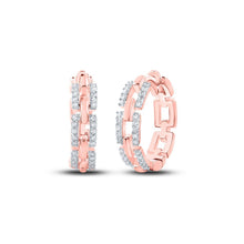 Load image into Gallery viewer, Exquisite Rose Gold Diamond Hoop Earrings: A Mesmerizing Touch of Elegance - Splendid Jewellery