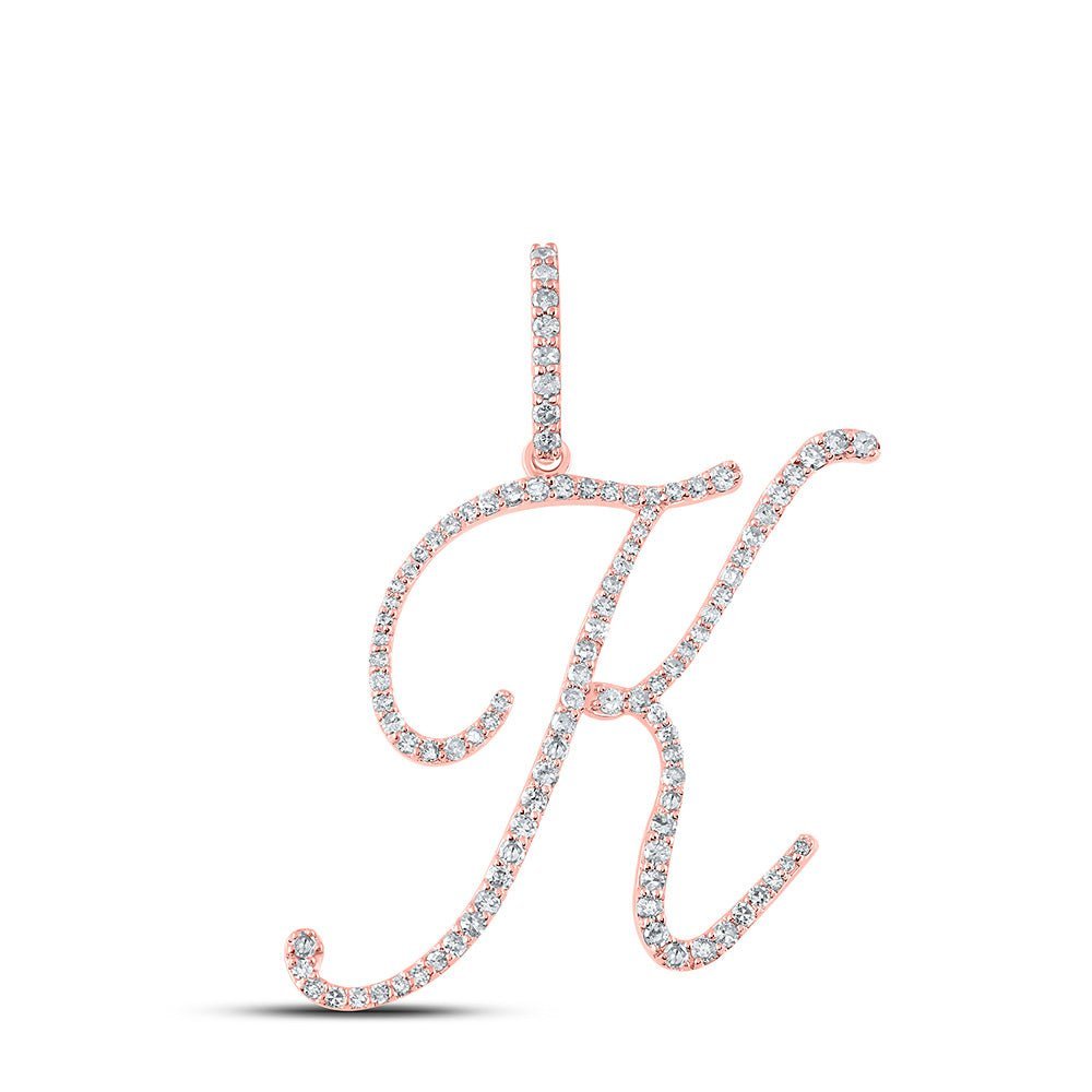 Exquisite Rose Gold Diamond Initial Pendant: A Radiant Symbol of Elegance and Personalized Charm - Splendid Jewellery
