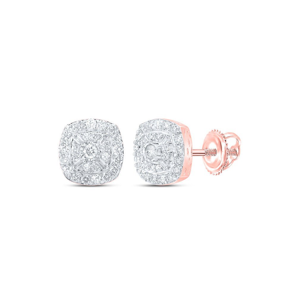Exquisite Rose Gold Diamond Square Earrings: A Dazzling Blend of Elegance and Modernity - Splendid Jewellery