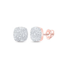 Load image into Gallery viewer, Exquisite Rose Gold Diamond Square Earrings: A Dazzling Blend of Elegance and Modernity - Splendid Jewellery