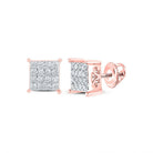 Exquisite Rose Gold Diamond Square Earrings - Timeless Elegance and Modern Charm - Splendid Jewellery