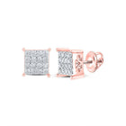Exquisite Rose Gold Diamond Square Earrings - Timeless Elegance and Modern Charm - Splendid Jewellery