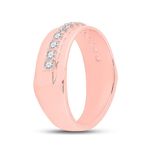 Exquisite Rose Gold Diamond Wedding Band for Men - A Touch of Elegance and Brilliance - Splendid Jewellery