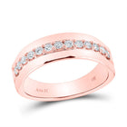 Exquisite Rose Gold Diamond Wedding Band for Men - A Touch of Elegance and Brilliance - Top View